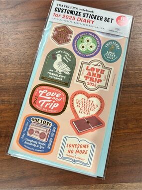 Traveler's Notebook Customize Sticker Set – Peach & Multicolor